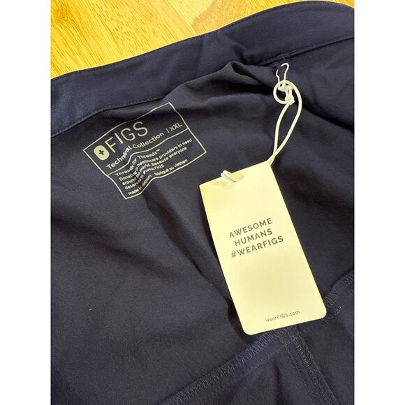 NWT Figs Technical Collection Jumpsuit Navy XXL Wide Leg Nurse Scrubs Uniform - Picture 8 of 8